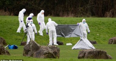 Police Scotland said the death is being treated as 'unexplained'. It is thought that the body was set on fire