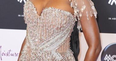 Love Island's Indiyah Polack put on a jaw-dropping display in a sheer diamond-embellished ensemble for the 26th MOBO Awards on Wednesday