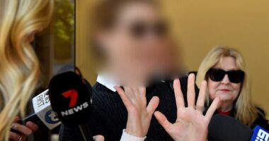 The foster mother (centre) has continually denied any involvement in the disappearance of toddler William, 3