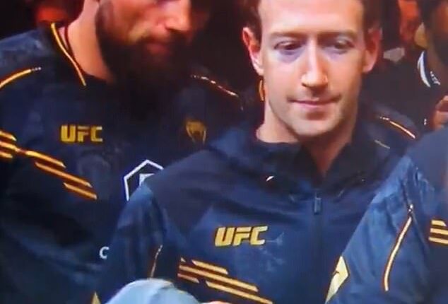 Mark Zuckerberg was seen looking uncomfortably out of place at UFC 298 on Saturday night