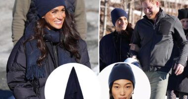 Meghan Markle bundles up in Aritzia beanie and scarf in Canada