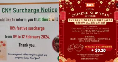 Mixed reactions to eateries levying CNY surcharges of up to 10% to cope with costs - Mothership.SG