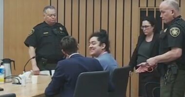 Moses Jacob Lopez, 30, who brutally stabbed cab driver Reese McDowell Lawhon to death in his car in April 2023, smirked at her victims family during sentencing