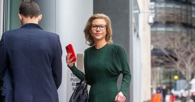 Newcastle United co-owner Amanda Staveley arrives for her High Court bankruptcy hearing over £37m 'unpaid debt' row with a Greek billionaire