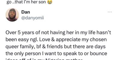 Nigerian gay rights activist, Dan Yomi, overjoyed as his mum accepts him as a gay man