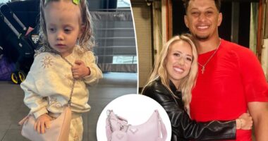 Patrick and Brittany Mahomes' 2-year-old daughter models pink Prada bag ahead of Super Bowl 2024