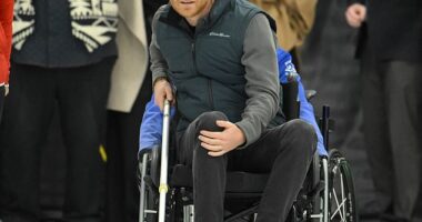 Prince Harry put the furor surrounding his latest television appearance on ice today - quite literally - when he tried his hand at yet another winter sport today: wheelchair curling