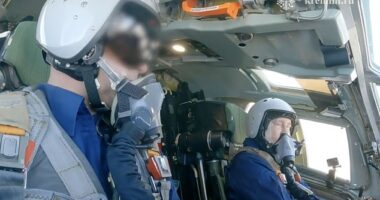 Vladimir Putin taunted the West by taking a joyride in a modernised supersonic Tu-160M strategic nuclear bomber today - as the Kremlin threatened nuclear war