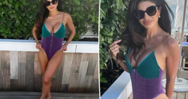 'RHONJ' star Teresa Giudice rocks plunging bathing suit during Miami vacation