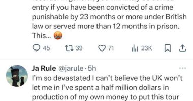 Rapper Ja Rule ?devastated? after being denied entry to UK