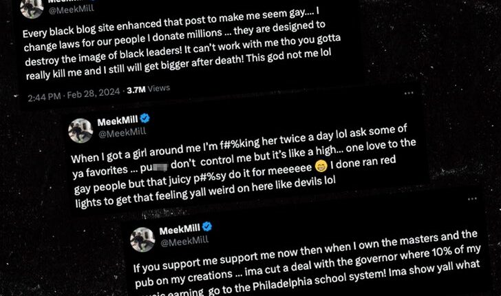 Rapper Meek Mill vehemently denies being gay