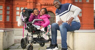 A father of conjoined twins has emotionally opened up about the 'huge privilege and blessing' of witnessing a 'constant battle for life' in his inspirational seven-year-old daughters every day