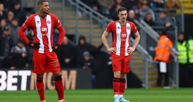 Sheffield United team-mates Vinicius Souza (L) and Jack Robinson (R) clashed during a game