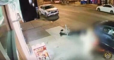 The moment a migrant on a moped dragged a woman along a New York City street to steal her phone was caught in horrifying footage shared by police. Three migrants were arrested by the NYPD in an overnight stint after they allegedly went on a crime spree that saw them stealing wallets and cellphones from at least 62 women across the city's seven boroughs. Police say they arrested the migrants, all believed to be from Venezuela, in a safe house in the Bronx after executing a search warrant.