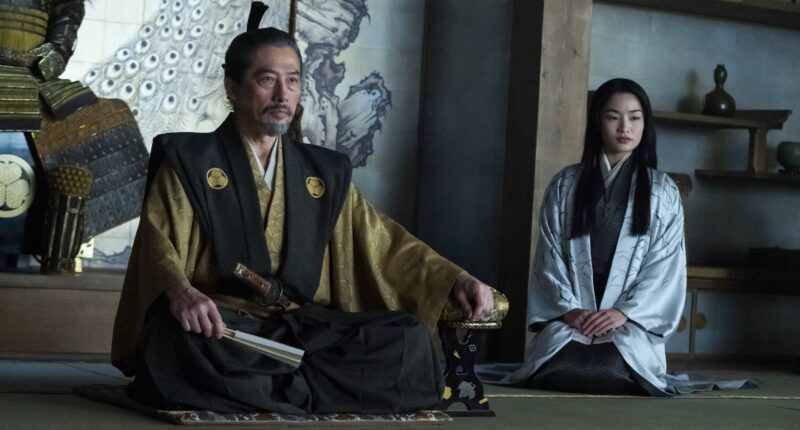 “SHOGUN” -- "Servants of Two Masters" -- Episode 2 (Airs February 27) Pictured: Hiroyuki Sanada as Yoshii Toranaga, Anna Sawai as Toda Mariko.