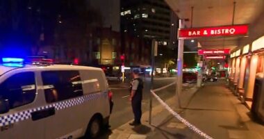 Police have locked down parts of Goulburn and Pitt Streets in the Sydney CBD after a stabbing attack early Tuesday morning left three people in hospital