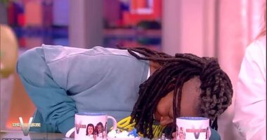 Whoopi Goldberg jokingly collapses during Hot Topics on The View - when co-host Alyssa Farah Griffin brings up Taylor Swift again