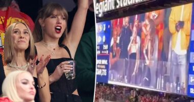 Taylor Swift chugs her beer at Super Bowl 2024, met with boos