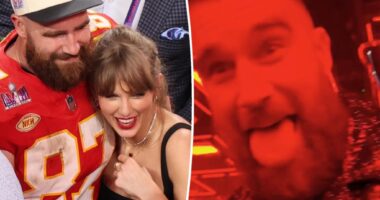 Taylor Swift posts video of Travis Kelce at Super Bowl afterparty in first social media mention
