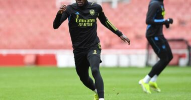 Arsenal midfielder Thomas Partey has returned to training after recovering from a thigh injury