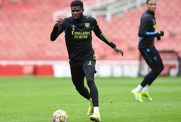 Arsenal midfielder Thomas Partey has returned to training after recovering from a thigh injury