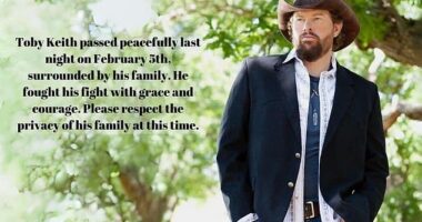 The message posted on Toby Keith's social media pages on February 6