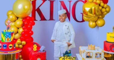 Tonto Dikeh showers prayers on her son, King Andre, as he turns 8 today