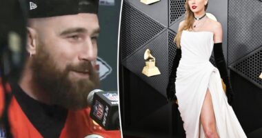 Travis Kelce reacts to Taylor Swift's Grammys 2024 red carpet look: 'She killed it'