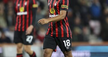 Tyler Adams is seen in his only Bournemouth appearance to date - vs. Stoke in September