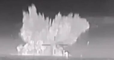 Ukraine-Russia war – live: Kyiv says it has sunk warship in blow for Putin as drones hit Zelensky’s hometown