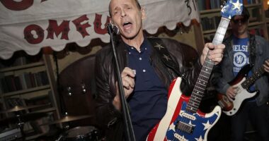 Wayne Kramer, the co-founder of the protopunk Detroit band the MC5 that thrashed out such hardcore anthems as Kick Out the Jams and influenced everyone from the Clash to Rage Against the Machine, has died at age 75. Pictured October 1, 2013, in Beverly Hills, California