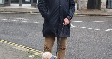 Jeremy Bettis, 67, who is walking Archie - wearing a Hugo&Hudson doggie-warmer - believes opening a Wetherspoons in Marlow will attract a different type of visitor to the historic town
