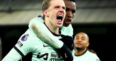 Conor Gallagher scored twice to help Chelsea defeat Crystal Palace on Monday night