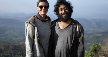 A couple told Ben Fogle how they escaped the rat-race in London to live off-grid on top of a mountain in Sri Lanka. Pictured: Anke Dias Weerasinha, 47, (left) and her husband Naveen Dias Weeransinha, 36 (right)