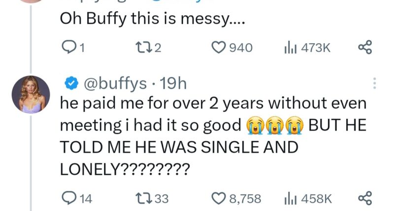 Woman reveals how she discovered her sugar daddy had died