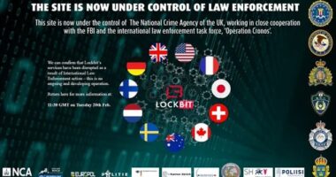 Visitors to the Lockbit website now see a message saying it is 'under the control of law enforcement'