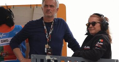 Portuguese coach Jose Mourinho attended the MotoGP race of the Portuguese Grand Prix