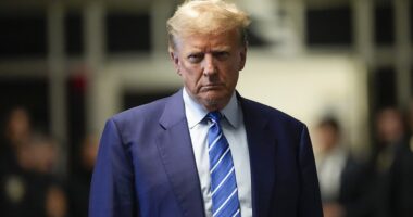 Prosecutor Josh Steinglass asked each of the 18 prospective jurors in front of him to look across at Donald Trump and then take a long look inside themselves and decide whether they were up to the job of deciding guilt or innocence. 'You have to be able to come back from your deliberations and look the defendant in the eye and say "guilty.' 'And only you can know that.' The defendant knew exactly where to look. He wrenched his body around to the right facing them, and delivered a penetrating glare as each in turn answered 'yes.'