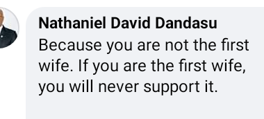 A loving husband will marry a second wife to support the first wife at home. Women are not slaves - Nigerian woman says