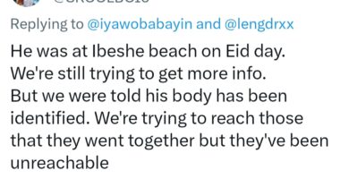 Activist, Fawaz Alabi, drowns at Ibeshe beach in Lagos