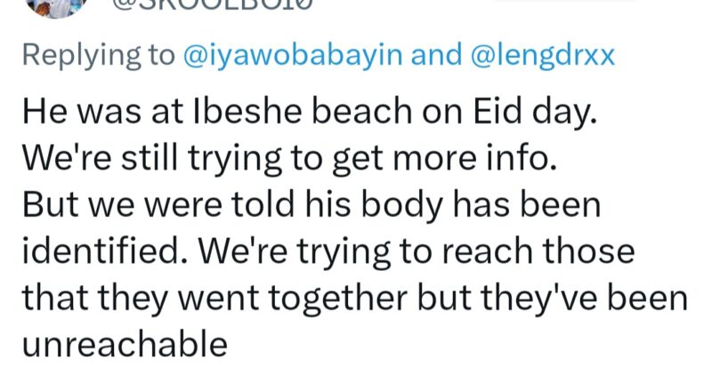 Activist, Fawaz Alabi, drowns at Ibeshe beach in Lagos