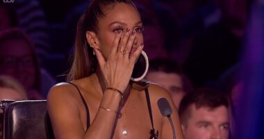 Alesha Dixon has revealed that her Golden Buzzer act on this series of Britain's Got Talent caused her to break down in 'ugly' tears (pictured on show in 2019)