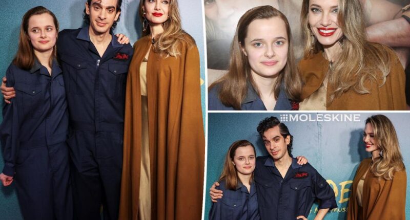 Angelina Jolie and daughter Vivienne attend the opening of their Broadway musical 'The Outsiders'