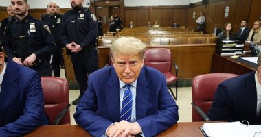 Donald Trump attends the second day of jury selection in his hush money case