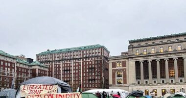 Anti-Israel Protesters Place Tents in Encampment on Columbia University Lawn