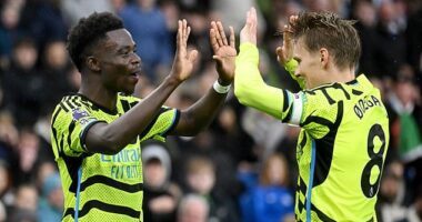 Bukayo Saka and Martin Odegaard are starting for Arsenal against Bayern Munich in the Champions League