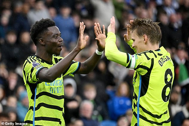 Bukayo Saka and Martin Odegaard are starting for Arsenal against Bayern Munich in the Champions League