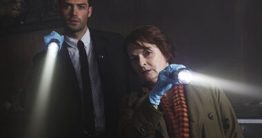 Pictured: David Leon and Brenda Blethyn promote season two of the hit ITV crime drama Vera in 2012