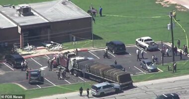 At least 16 injured as driver in stolen 18 wheeler truck intentionally plows into Brenham Texas Department of Safety building