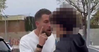 Barcelona defender Inigo Martinez was seen confronting a young football fan on the street